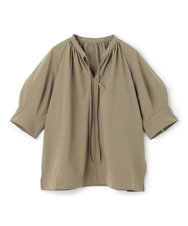 UNFILO FINE MOVE ランタンブラウス カーキ