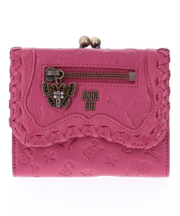 ANNA SUI ベロニカ 口金二つ折り財布 ピンク