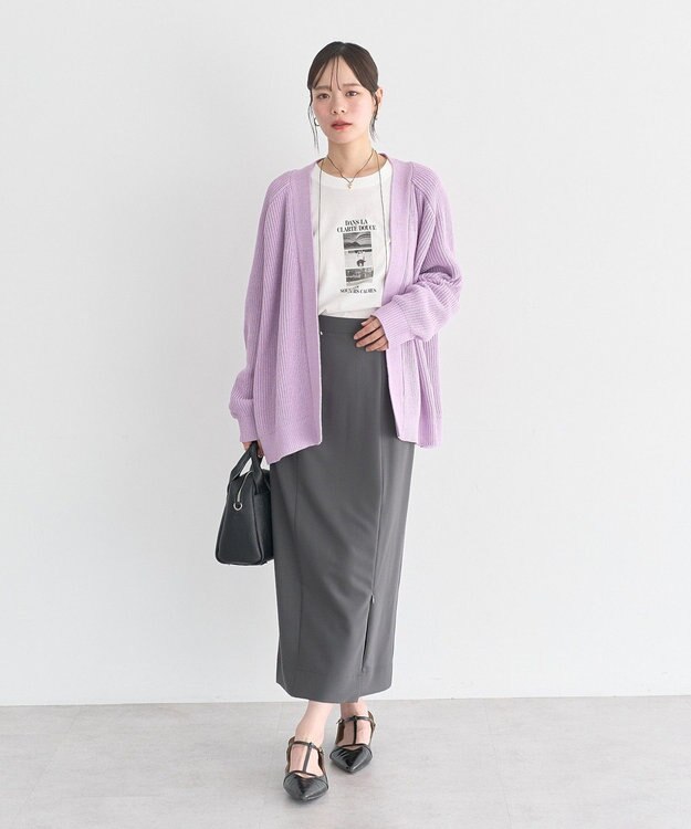 earth music&ecology アゼトッパーカーディガン Lilac