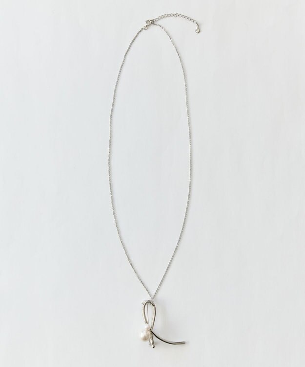Phoebe 2wayクロスメタルパールブローチネックレス　シルバー シルバー