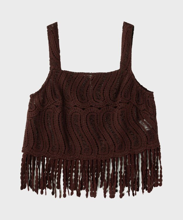 GRACE CONTINENTAL クロシェレースキャミ ブラウン