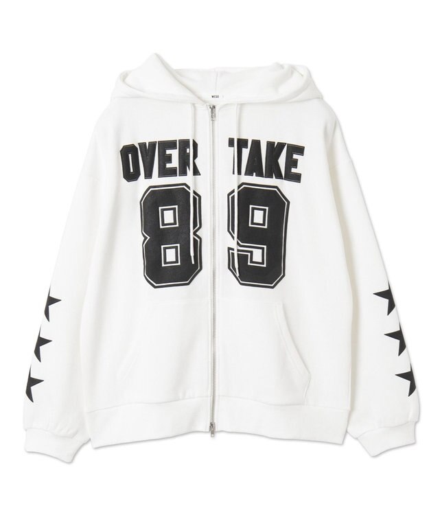 WEGO ナンバリング裏起毛BIGジップパーカー ホワイト