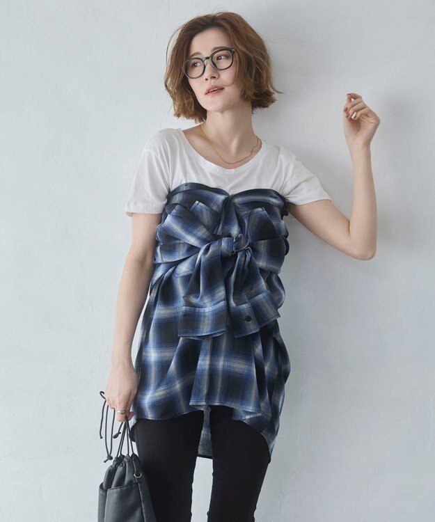 WEGO 【ユニセックス着用ITEM/SMLサイズ展開】オンブレチェックシャツ（LS） 柄5