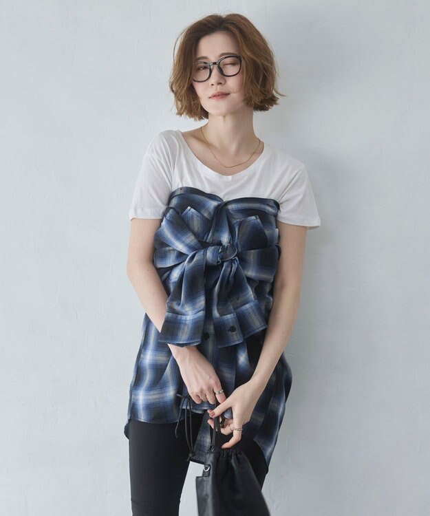 WEGO 【ユニセックス着用ITEM/SMLサイズ展開】オンブレチェックシャツ（LS） 柄5