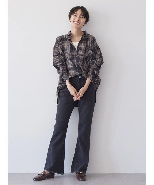 AMERICAN HOLIC イージーケアチェックシャツ Check Black