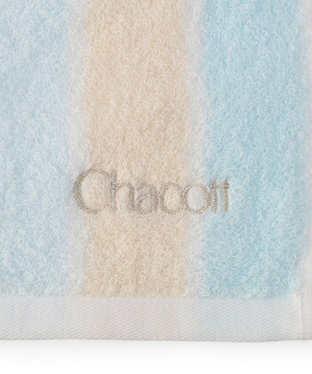Chacott ストライプフェイスタオル ベビーブルー