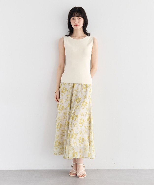 YECCA VECCA 2wayスクエアノースリーブニット Ivory