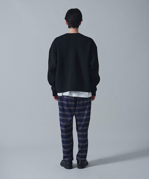 WEGO チェックテーパードスラックス ブルーチェック1