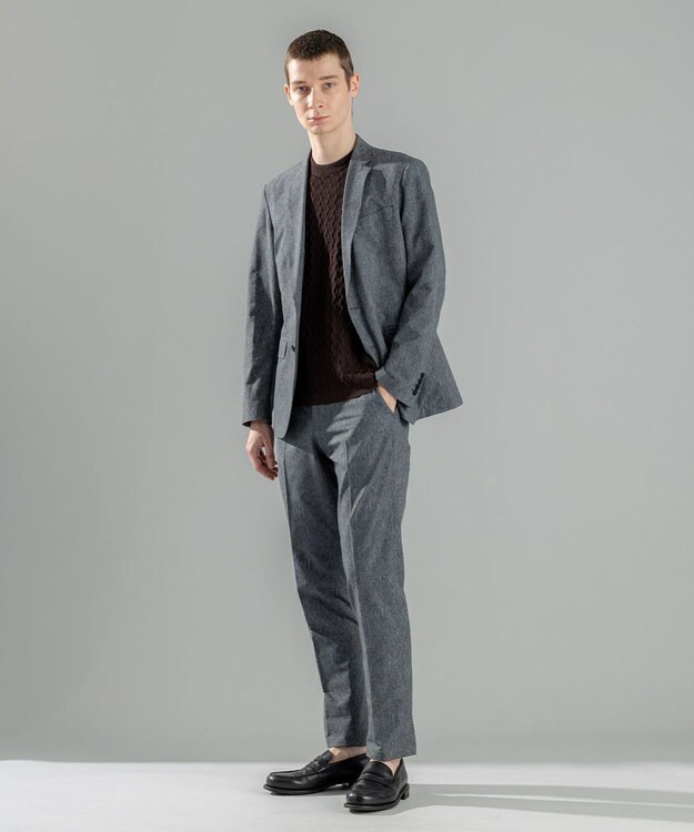 JOSEPH HOMME 【洗える】ドライコットンリンクス　半袖クルーネックニット ダークブラウン系