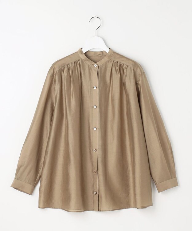 自由区 S エアリーローンプレーン ブラウス ベージュ