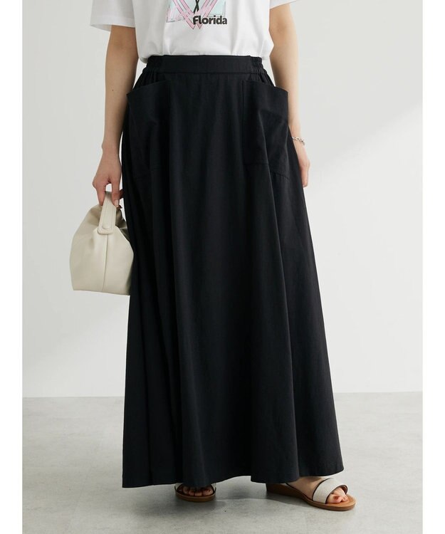 Green Parks ■ＥＳＣＡＲ　サイドポケットギャザースカート Black