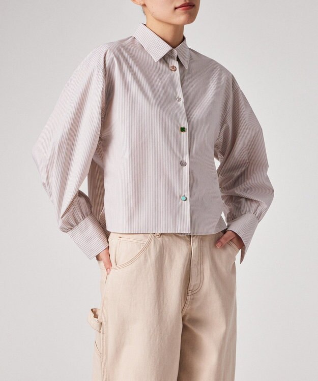 Paul Smith ラッキーチャームボタン ストライプ シャツ ライトピンク