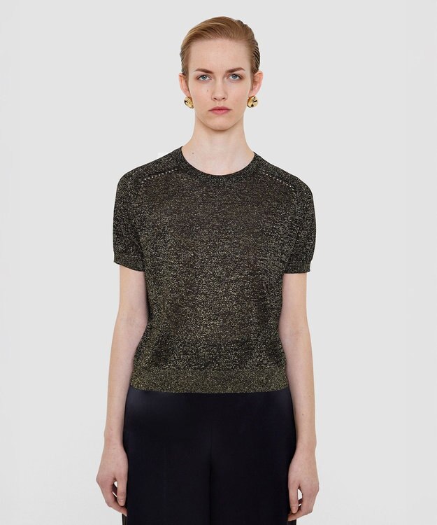 JOSEPH ルレックスニット　ショートスリーブニット Black / Gilt