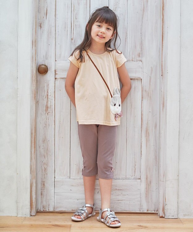 ANY KIDS アニマルポシェットTシャツ ベージュ（うさぎ）