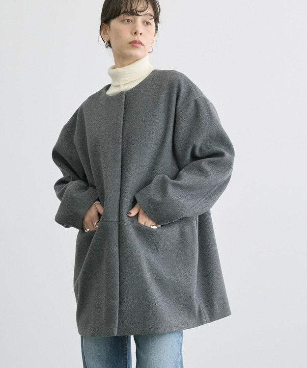 AMERICAN HOLIC リサイクル中空糸ノーカラーコート Gray Mixture