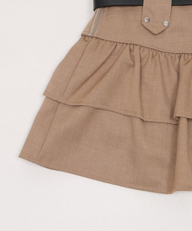 WEGO スターベルト付きティアードスカパン ベージュ