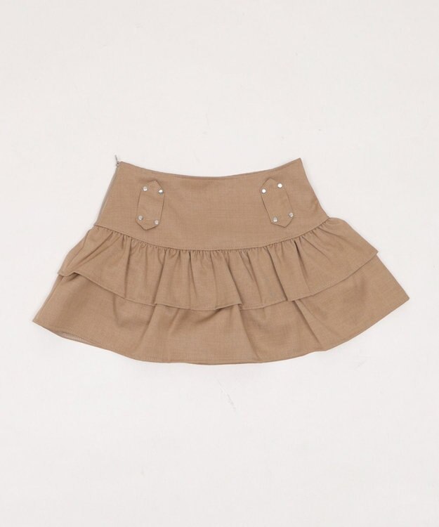 WEGO スターベルト付きティアードスカパン ベージュ