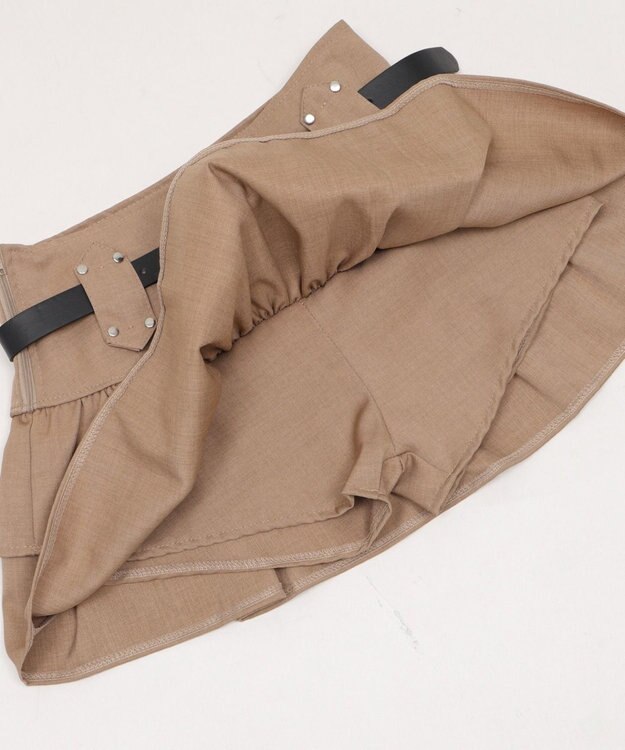 WEGO スターベルト付きティアードスカパン ベージュ