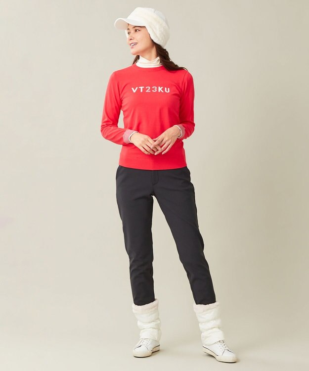 23区GOLF 冬の暖かボトム【WOMEN】ボンディング テーパードパンツ ネイビー系