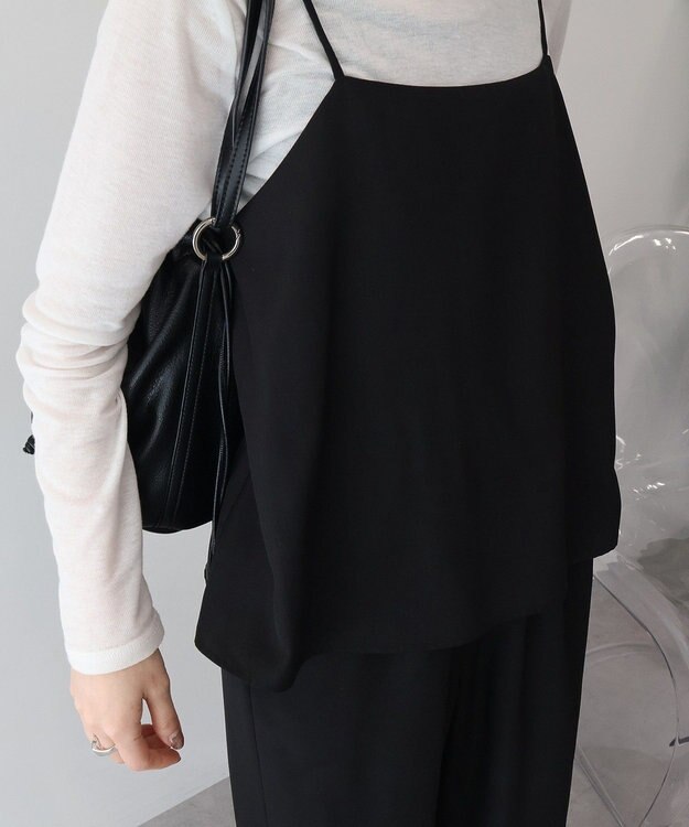 AMERICAN HOLIC リネンライクビスチェサロペット Black