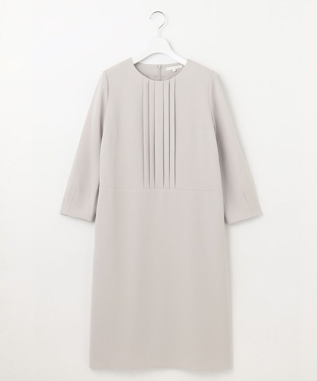 自由区 【セットアップ対応・洗える】トリアセダブルクロス ワンピース ライトグレー系