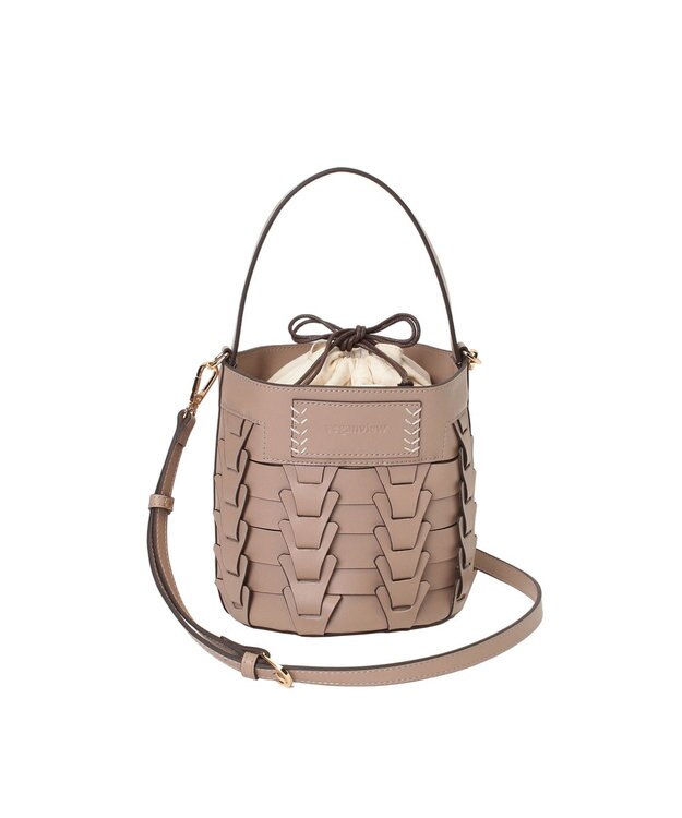 LA BAGAGERIE 【veganview】v piece mesh bucket bag グレージュ