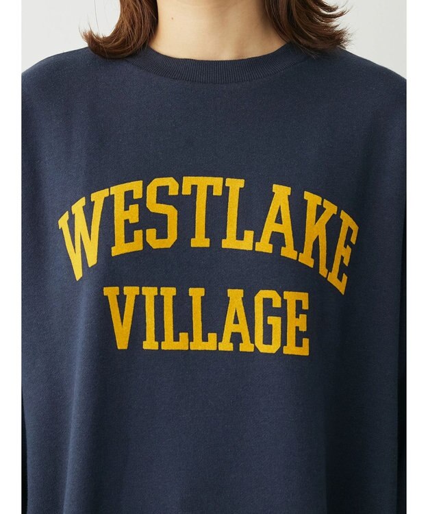 Green Parks 裏起毛フロッキーロゴプルオーバー Dark Navy