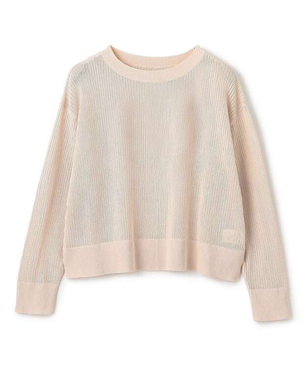 UNFILO L メッシュ クロップドニット ベージュ