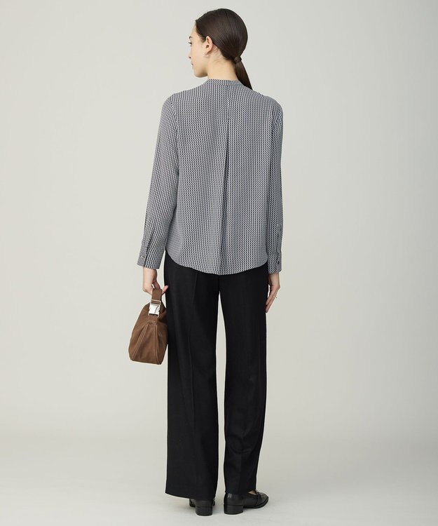 ICB ウォッシャブルライトウール ストレートパンツ ブラック