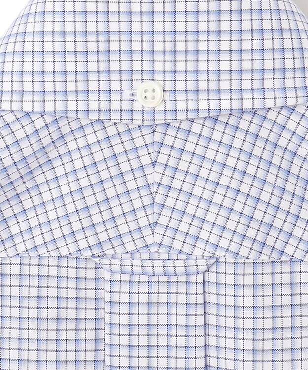 J.PRESS MEN 【EXTRA COMFORT / 形態安定・ストレッチ・抗菌防臭・速乾】ピンオックス ファンシーチェック 半袖シャツ/B.D. サックスブルー系3
