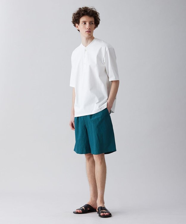 UNFILO MENS ライトリネン ショートパンツ [23年春夏商品] ダークグリーン