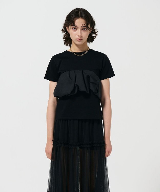 GRACE CONTINENTAL アシメフリルT ブラック