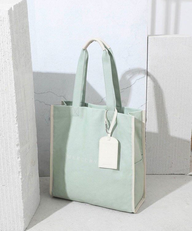 style code 【MERCURYDUO/マーキュリーデュオ】カードケース付　キャンバストートバッグ 推し活バッグ ミント