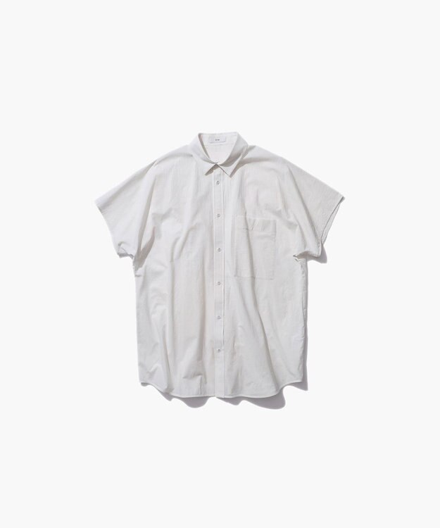ATON MICRO SHRINK LAWN | オーバーサイズシャツ WARM WHITE