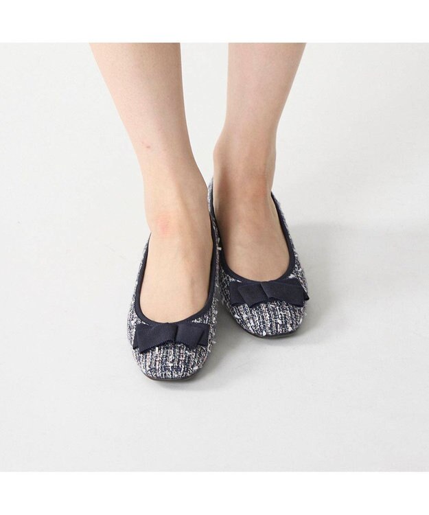 Riz raffinee <Riz raffinee>スクエアトゥリボンパンプス ネイビーキジ