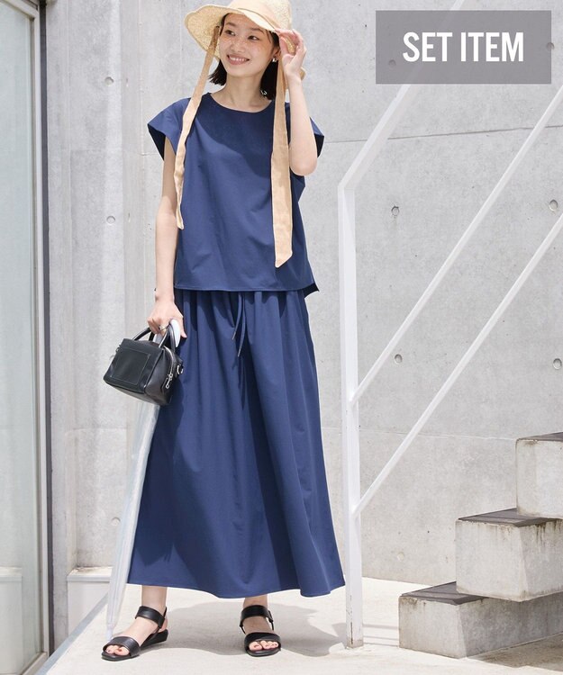 AMERICAN HOLIC 【多機能】タックトップス＋ギャザースカート Navy