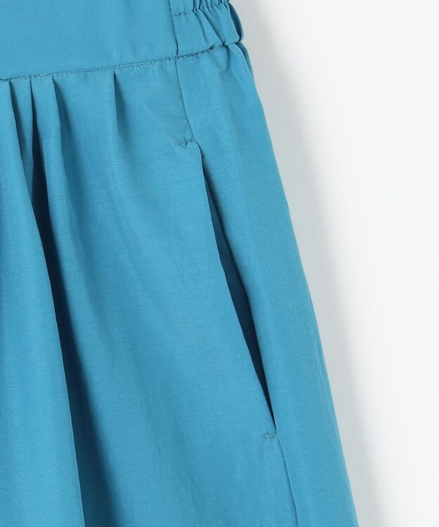 ANY L 【洗濯機可/ウエストゴム/UVケア】スパンボイル撥水スカートパンツ ブルー