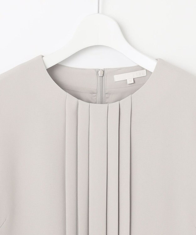 自由区 【セットアップ対応・洗える】トリアセダブルクロス ワンピース ライトグレー系