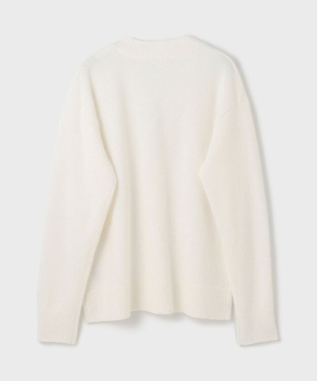 GRACE CONTINENTAL フィルムヤーンニットカーディガン ホワイト