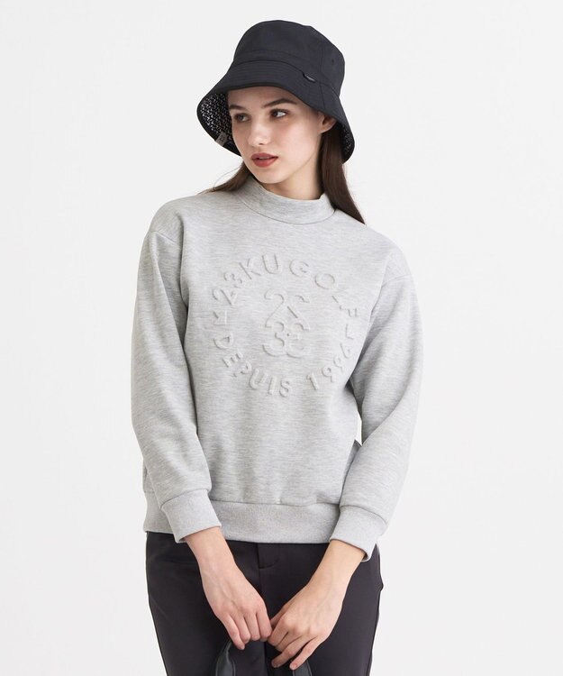 23区GOLF 【WOMEN】エンボスロゴダンボールモックネック ライトグレー系