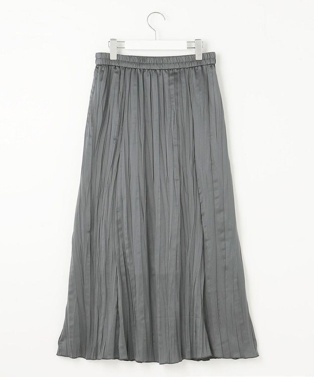 23区 【SLOW/一部店舗限定】リンクルサテン スカート グレー系