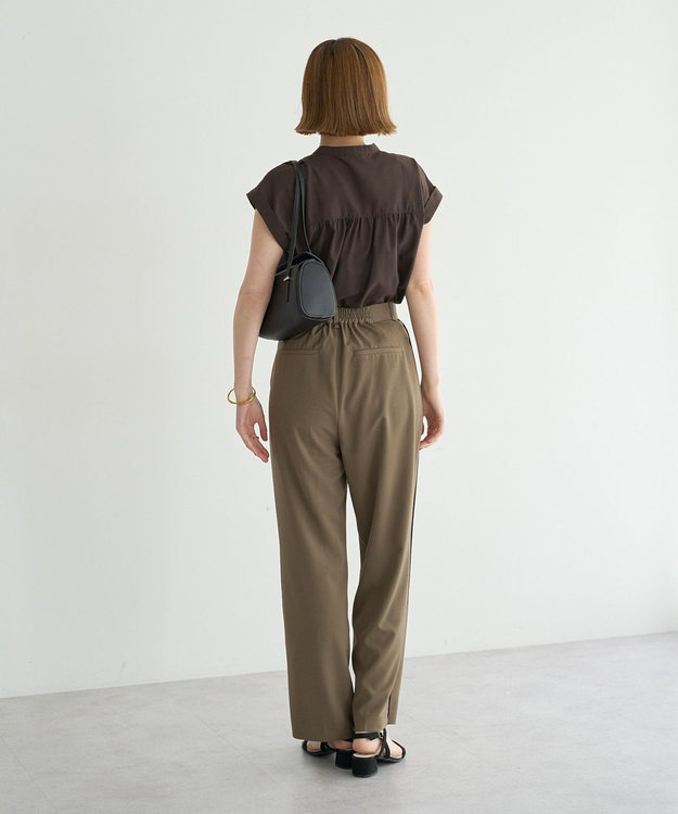 YECCA VECCA スモッキングピンタックシャツ Brown