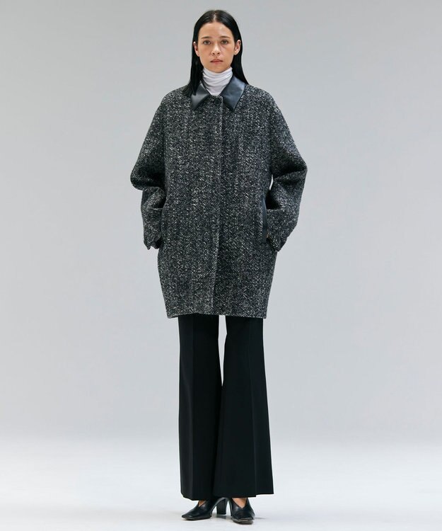 BEIGE， 【洗える】DELANO / ハイストレッチフレアパンツ Black