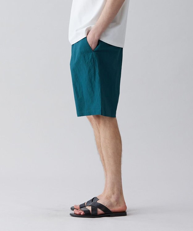 UNFILO MENS ライトリネン ショートパンツ [23年春夏商品] ダークグリーン