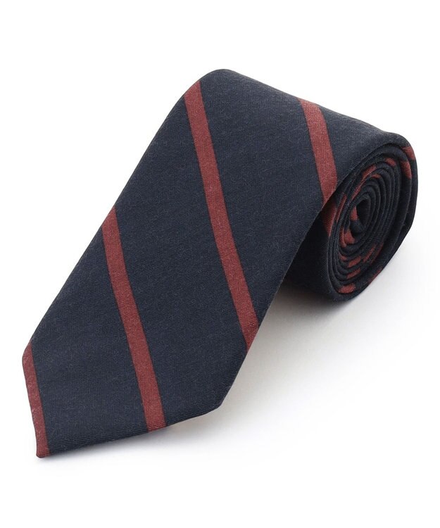 J.PRESS MEN ハンドプリントポプリンレジメンタル ネクタイ ワイン系1