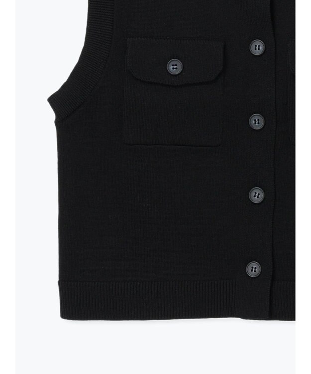 Te chichi ポケット付きニットベスト ブラック