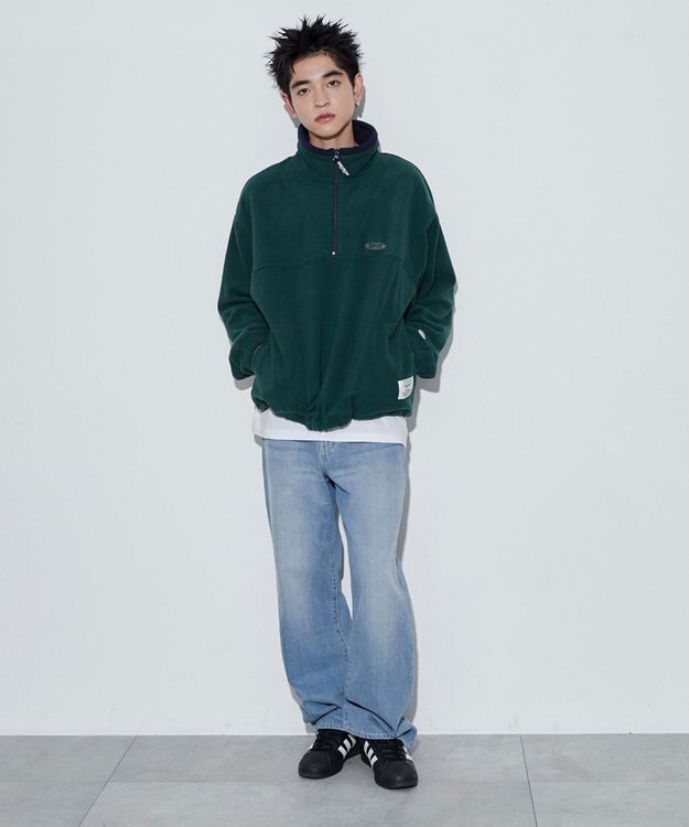 WEGO DISCUSフリースハーフジップPO グリーン