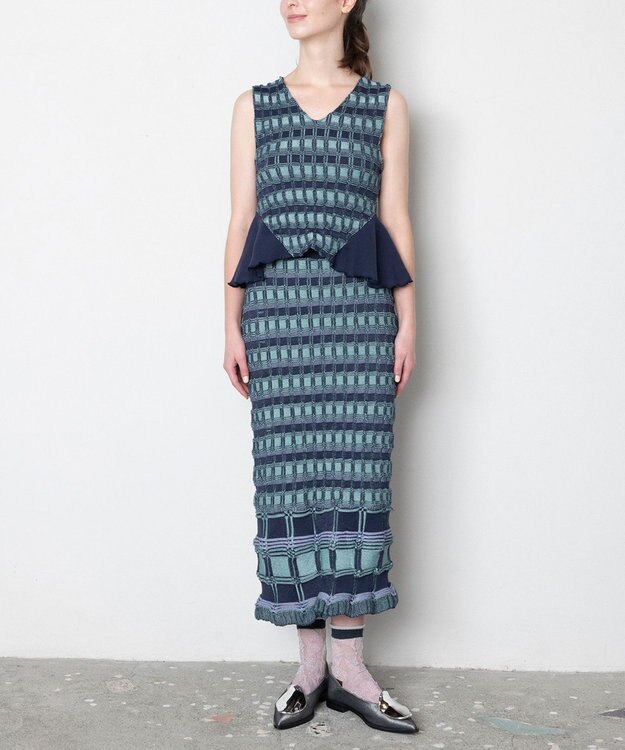 TRICOTE リンクスニットスカート【セットアップコーデ】 39NAVY