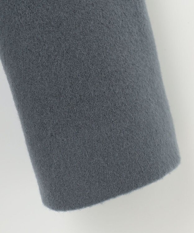 J.PRESS LADIES L ショートビーバー ノーカラーコート ダルブルー系