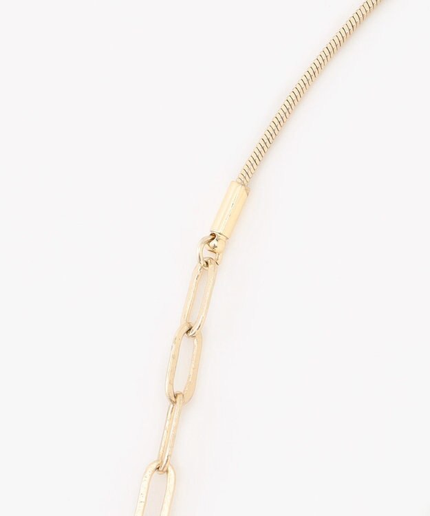 ANY チェーンミックスラリエットネックレス ライトゴールド